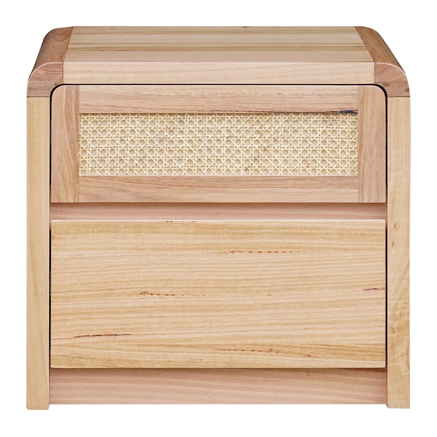 YARRIN MESSMATE TIMBER & RATTAN BEDSIDE TABLE NATURAL - MyChocolateWood