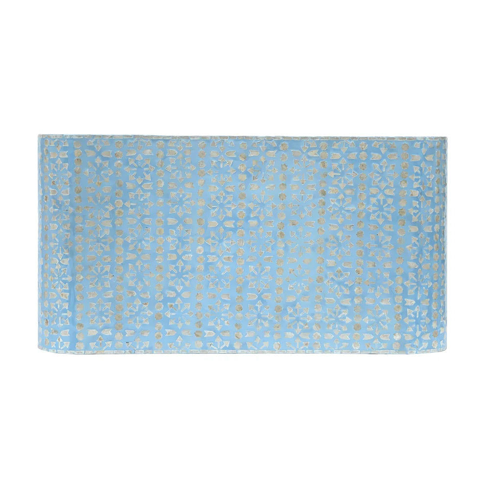 IMELDA MOTHER OF PEARL BLUE MINIMALIST COFFEE TABLE - MyChocolateWood