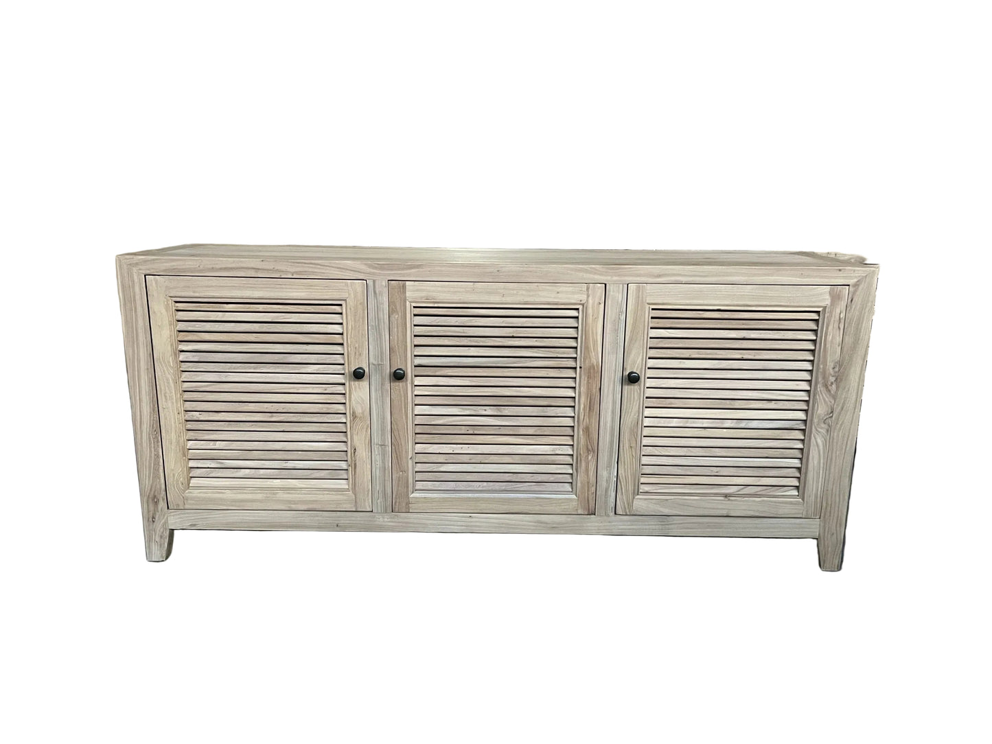 VILLA 3 DOORS TALL LOUVRE STYLE TV/ENTERTAINMENT UNIT IN RECYCLED ELM 160CM - MyChocolateWood
