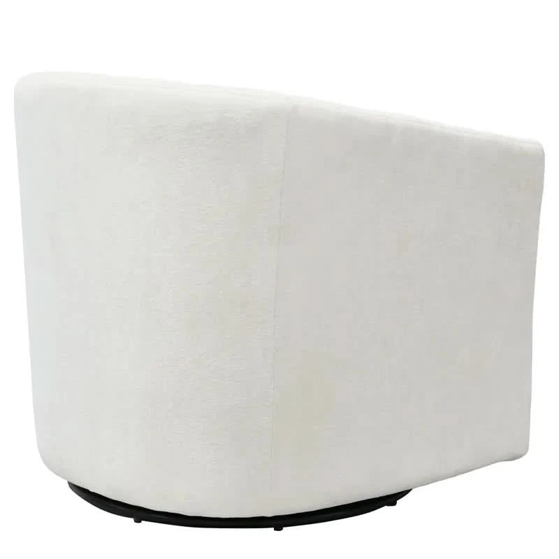 WINTHROP SWIVEL ARMCHAIR CHAIR/OCCASIONAL IVORY CHENILLE - MyChocolateWood