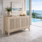 BAHAMAS CABINET SIDEBOARD SLIDING RATTAN DOORS/ SOLID OAK NATURAL COLOUR 120CM - MyChocolateWood