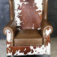 ABE HAND MADE COWHIDE & GENUINE LEATHER ARMCHAIR - MyChocolateWood