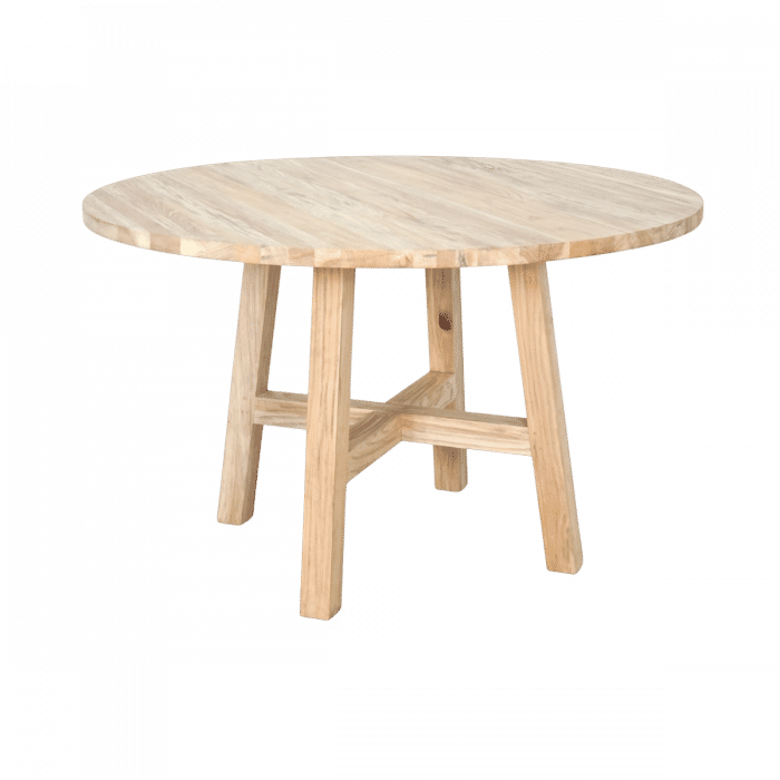 JOELLE PINEWOOD ROUND DINING TABLE DISTRESSED RUSTIC NATURAL 120CM - MyChocolateWood