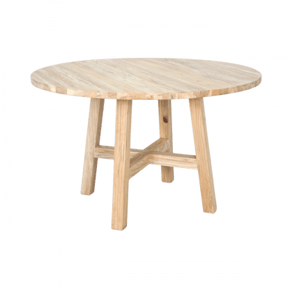 JOELLE PINEWOOD ROUND DINING TABLE DISTRESSED RUSTIC NATURAL 120CM - MyChocolateWood