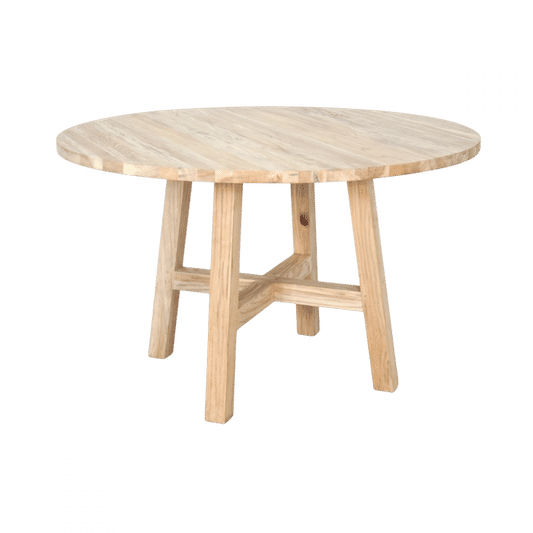 JOELLE PINEWOOD ROUND DINING TABLE DISTRESSED RUSTIC NATURAL 120CM - MyChocolateWood