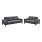 LIZ 3-SEATER + 2-SEATER MID-CENTURY LICORICE FABRIC SOFA SET - MyChocolateWood