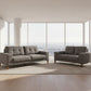 LIZ 3-SEATER + 2-SEATER MID-CENTURY LICORICE FABRIC SOFA SET - MyChocolateWood