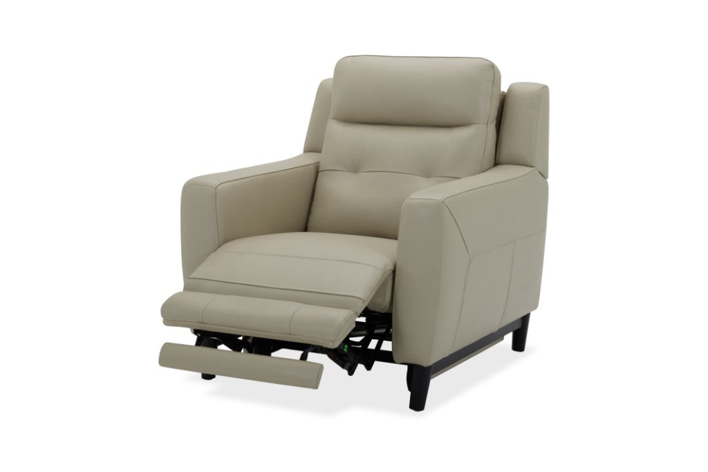 MARVIN FABRIC 1-SEATER LEATHER ELECTRIC RECLINER ARMCHAIR BEIGE
