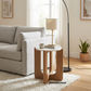 Nadia Mango Hardwood & Marble Lamp Table / Side Table