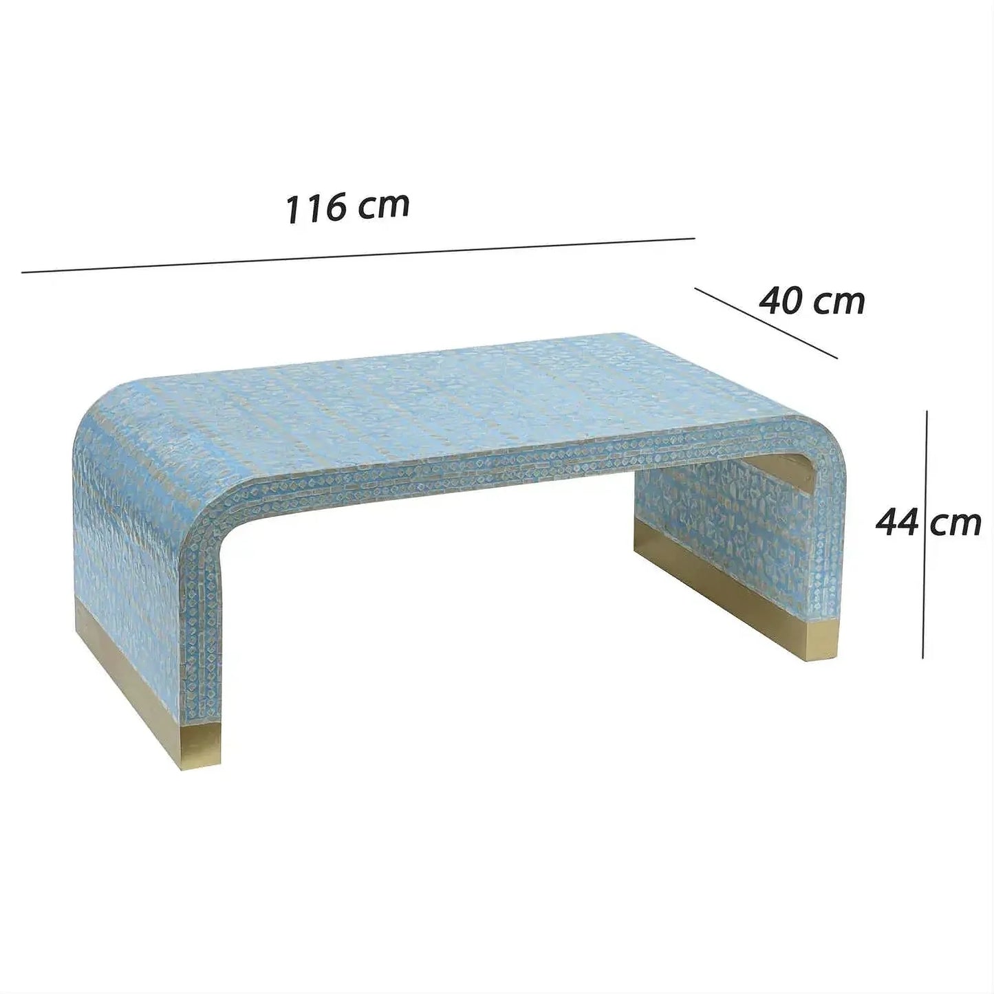 IMELDA MOTHER OF PEARL BLUE MINIMALIST COFFEE TABLE