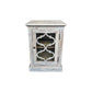 REINA GREYWASHED RECYCLED TIMBER/GLASS PANEL 1-DOOR BEDSIDE TABLE/CABINET - MyChocolateWood