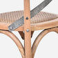 Malmo Cross Back Bar Stool with Grey Metal Straps - Chocolate Wood