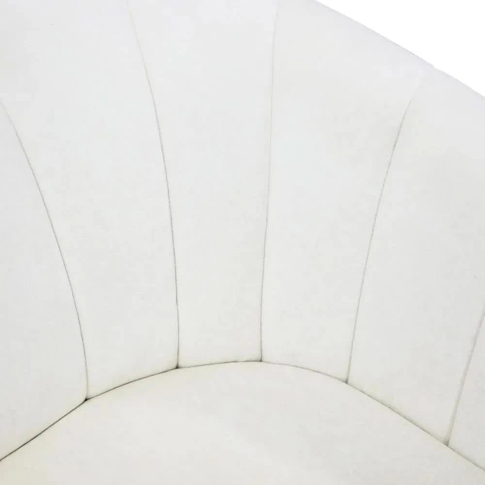 WINTHROP SWIVEL ARMCHAIR CHAIR/OCCASIONAL IVORY CHENILLE - MyChocolateWood