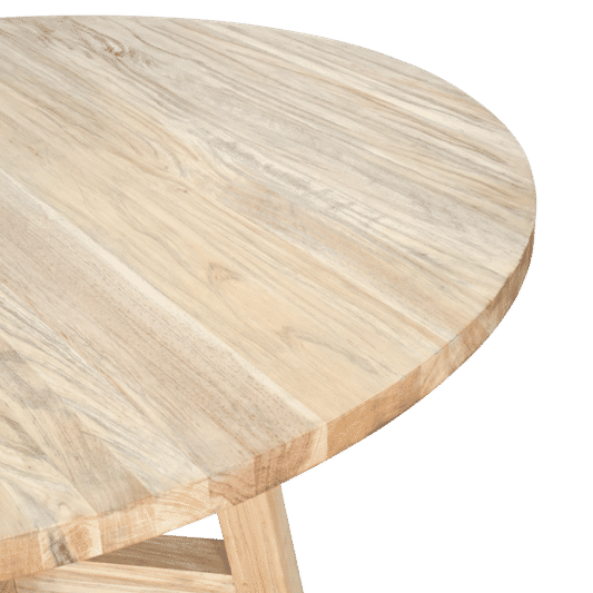 JOELLE PINEWOOD ROUND DINING TABLE DISTRESSED NATURAL 120CM - MyChocolateWood