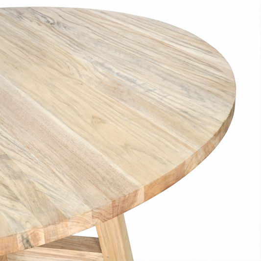 JOELLE PINEWOOD ROUND DINING TABLE DISTRESSED NATURAL 120CM - MyChocolateWood