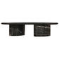 Sable Handmade Coffee Table - Mango Hardwood Top with Marble Inset Detail & Solid Marble Legs