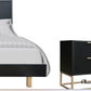 FARAH 4 PIECE SOLID ACACIA BEDROOM SUITE: QUEEN BED, 2XBEDSIDES,TALLBOY BLACK (Copy)
