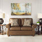 EMBER 2-SEATER FAUX LEATHER SOFA BROWN - MyChocolateWood