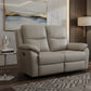 LANCY PREMIUM LEATHER 2 SEATER RECLINER SOFA + 2-SINGLE MANUAL RECLINER  ARMCHAIRS WHEAT - MyChocolateWood