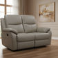 LANCY PREMIUM LEATHER 2 SEATER RECLINER SOFA + 2-SINGLE MANUAL RECLINER  ARMCHAIRS WHEAT - MyChocolateWood