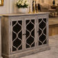 REINA GREYWASHED RECYCLED TIMBER/HERITAGE METAL 3-DOOR BUFFET/SIDEBOARD - MyChocolateWood