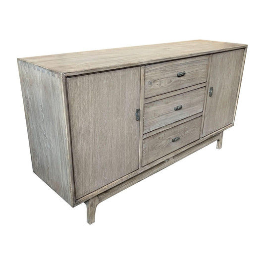 NEVANA RECYCLED ELM TIMBER SIDEBOARD/BUFFET 2 DOORS 3 DRAWERS NATURAL