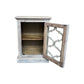 REINA GREYWASHED RECYCLED TIMBER/GLASS PANEL 1-DOOR BEDSIDE TABLE/CABINET - MyChocolateWood