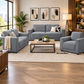 Yanni Fabric 3-Seater Sofa - Steel - MyChocolateWood
