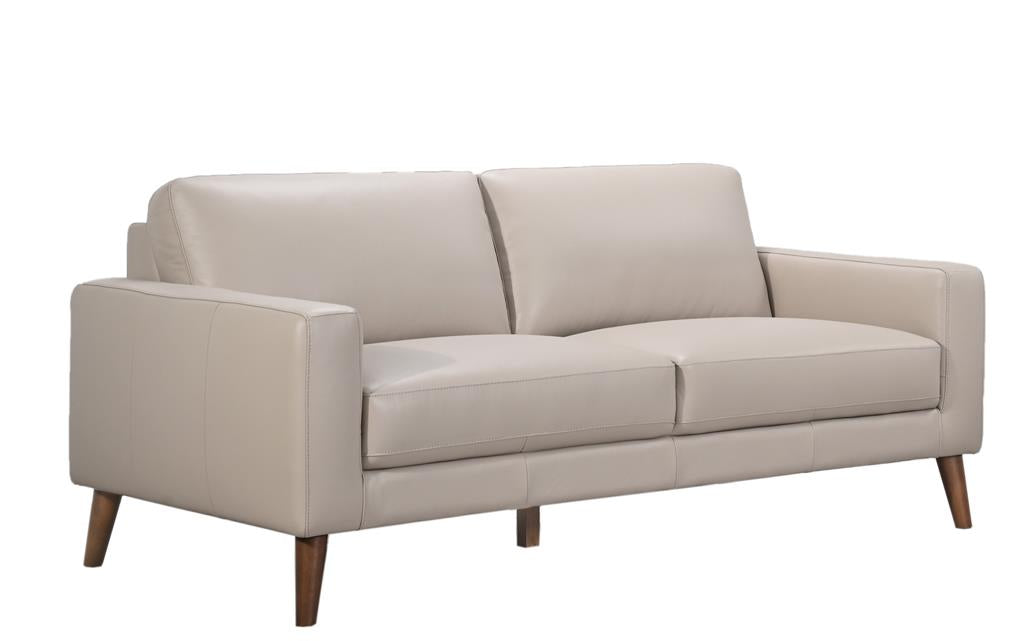 THORNA 3-SEATER REAL LEATHER SOFA WHEAT