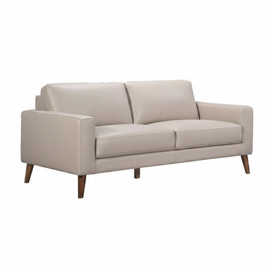 THORNA 3-SEATER REAL LEATHER SOFA WHEAT