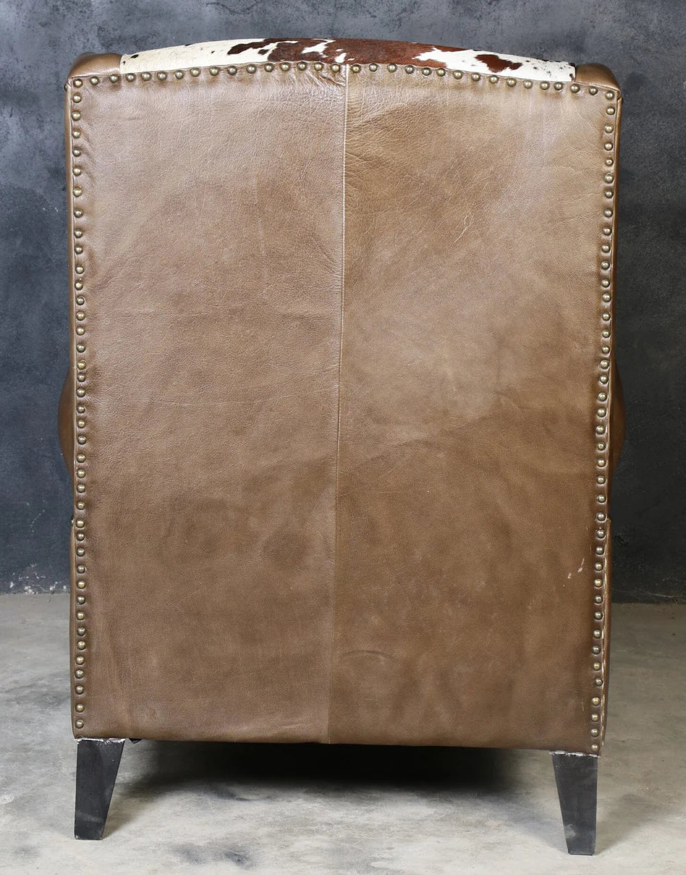 ABE HAND MADE COWHIDE & GENUINE LEATHER ARMCHAIR - MyChocolateWood
