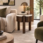Fiore Clover-Shaped Mango Hardwood & Marble Side Table / Accent Table