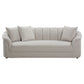 Andrella Fabric Sofa, 4-Seater in Beige - Chocolate Wood