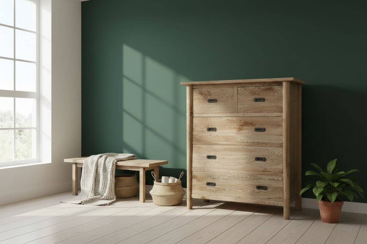 FITAN SOLID OAK 5-DRAWER CHEST OF DRAWERS - MyChocolateWood