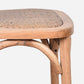 Malmo Cross Back Bar Stool with Grey Metal Straps - Chocolate Wood