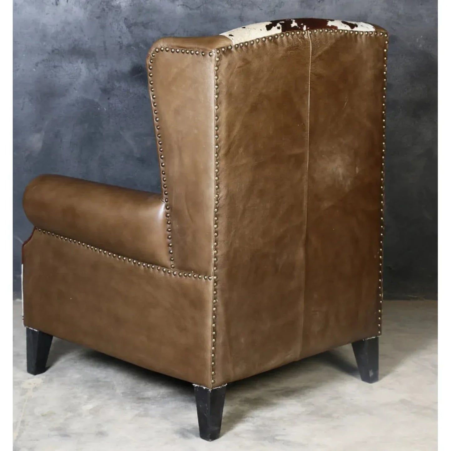 ABE HAND MADE COWHIDE & GENUINE LEATHER ARMCHAIR