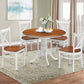 SURREY 5 PIECE DINING SET: 1  ROUND DINING TABLE 106.6CM & 4 SURREY DINING CHAIRS NATURAL - MyChocolateWood