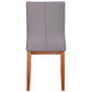 OAKLEY LEATHER DINING CHAIR MID-GRAY/BLACKWOOD - MyChocolateWood