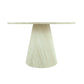 BYRD ROUND DINING TABLE TRAVERTINE LOOK 120CM  WHITE - MyChocolateWood