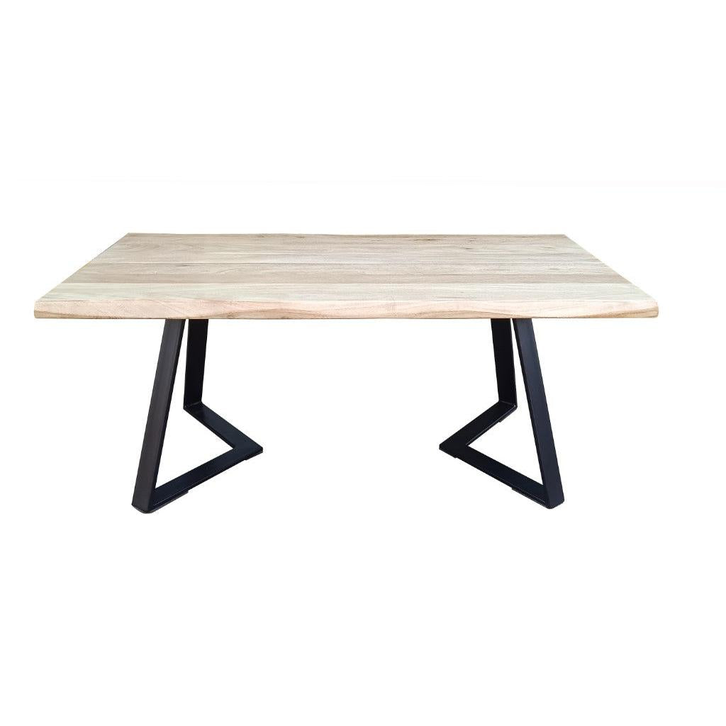 ARNIK ACACIA WOOD RECTANGULAR COFFEE TABLE  OCCASIONAL TABLE NATURAL /BLACK - MyChocolateWood