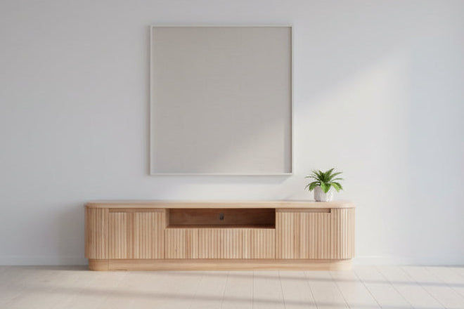 REMY NATURAL ASH TV UNIT ETU 2 DOORS 2 DRAWERS IN NATURAL ASH COLOUR 200CM - MyChocolateWood