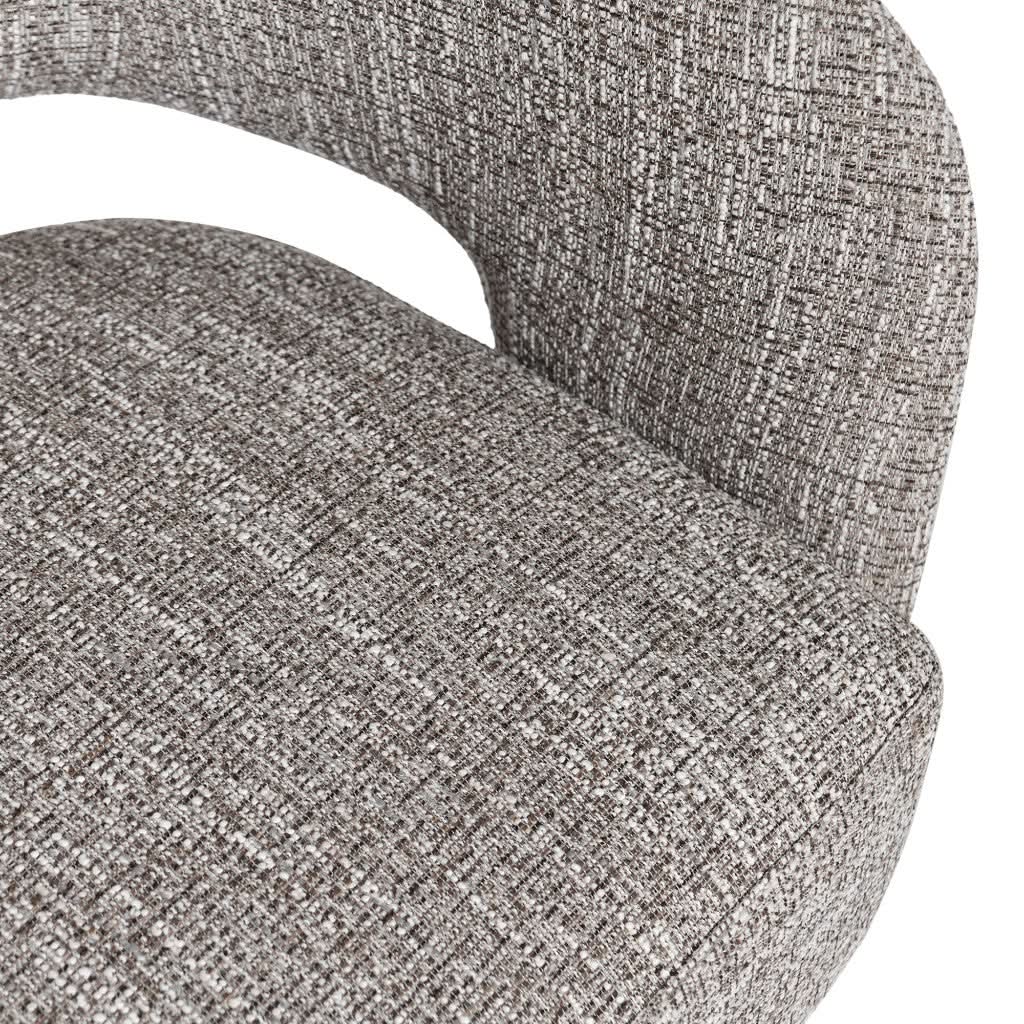 LESTER FABRIC ACCENT ARMCHAIR 360 DEGREE SWIVEL ALMOND - MyChocolateWood