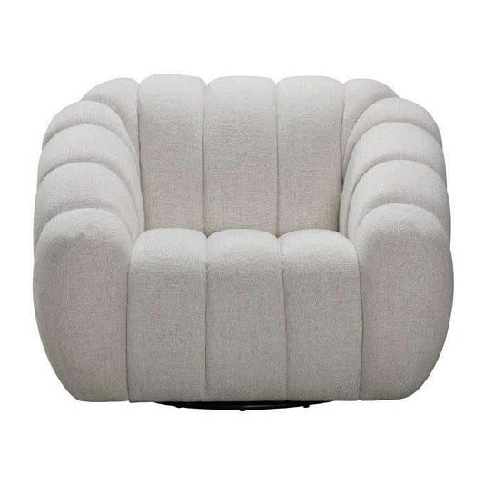 BRIELLE FABRIC ARMCHAIR 1 SINGLE SOFA WITH 360 DEGREE SWIVEL BEIGE