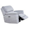 MyChocolateWood Mercouri fabric single electric recliner armchair in steel color, showing the upholstered seat and reclining mechanism.