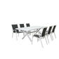 GRECO 7 PIECE OUTDOOR DINING SETTING ALUMINIUM WHITE & CHARCOAL 220CM - MyChocolateWood