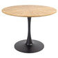 Alberge Round Veneer Top Dining Table 100cm in Matte Ash - Chocolate Wood