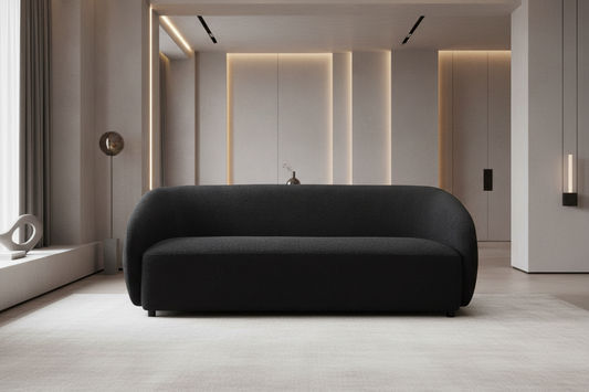 SUKI BOUCLE 3-SEATER SOFA CHARCOAL - MyChocolateWood