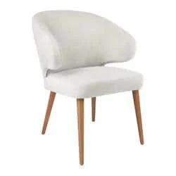 AUBERT NATURAL OAK LEG DINING CHAIR WITH NATURAL LINEN - MyChocolateWood