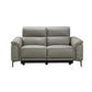 TARQUIN GREY LEATHER 2-SEATER DUAL MOTOR ELECTRIC RECLINER SOFA W/POWERED HEADREST - MyChocolateWood