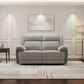 Colvos 2-Seater Electric Recliner Sofa in Graphite - Chocolate Wood